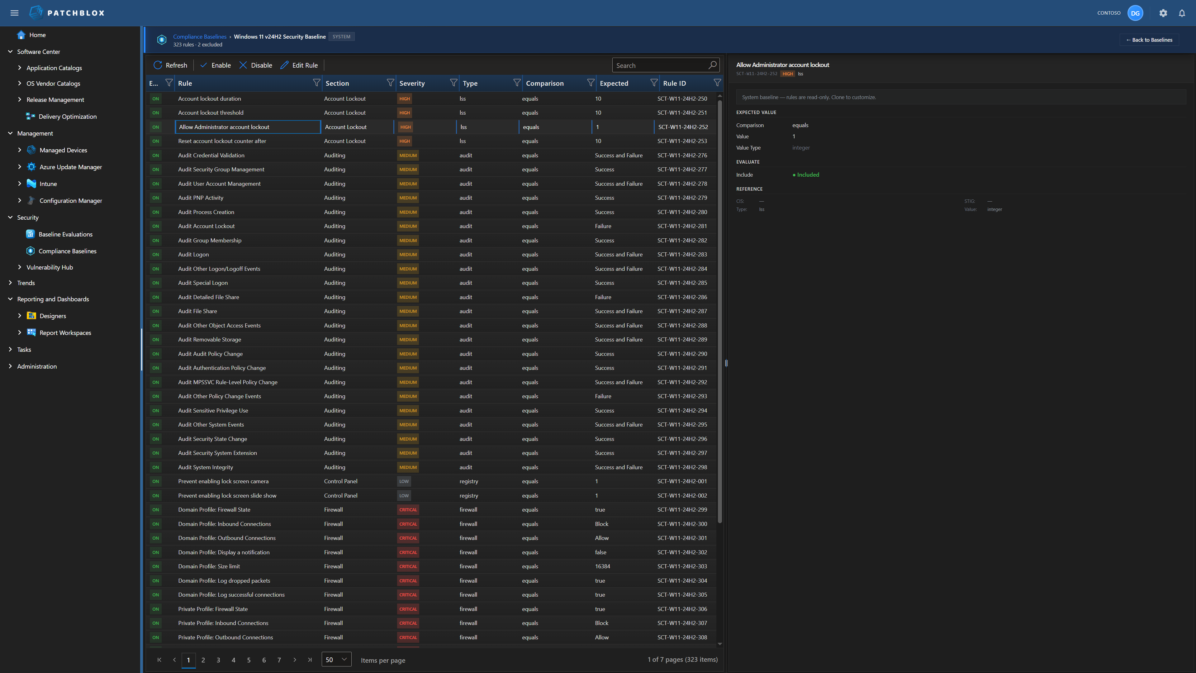 Baseline Rule Editor